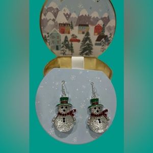 Jingle & Joy Colorful Snowman Earrings~New In Box!